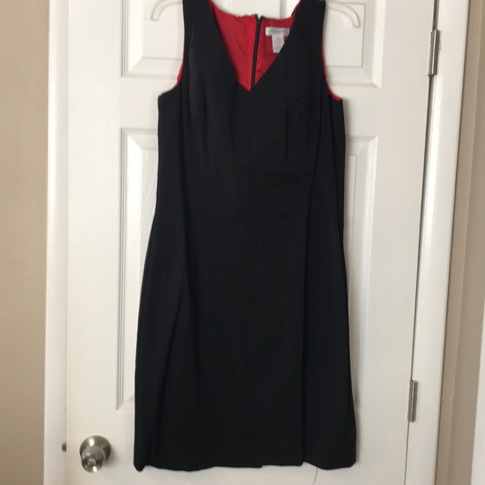 Isaac Mizrah black dress with red lining size 16